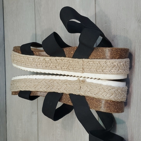 Steve Madden Women Elastic Strappy Platform chunky sandals shoes sz 9 - Picture 7 of 12